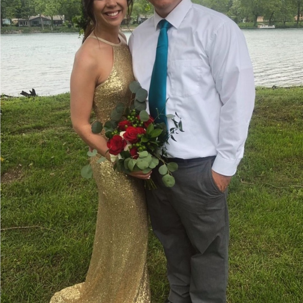 Gold Sequin Christina Wu Dress